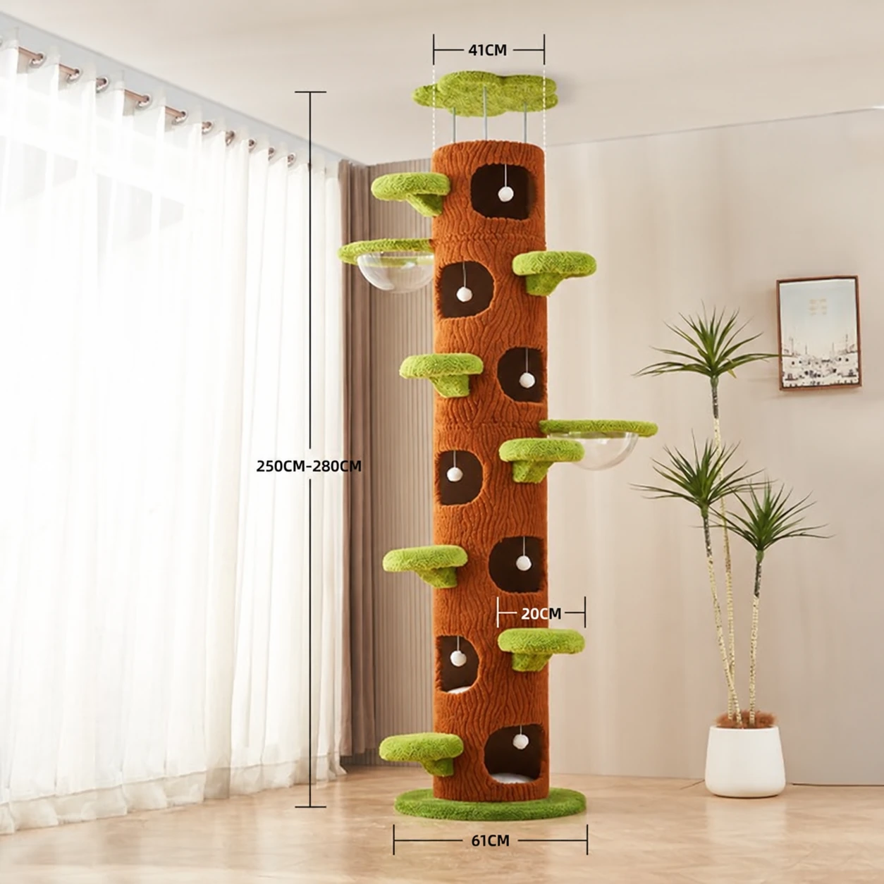 Ceiling Cat Tower in Brown