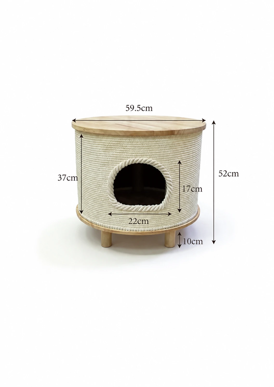 Table-Shaped Cat House with Condo