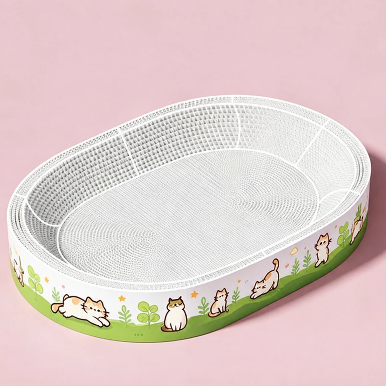White Oval Cat Scratcher 45 cm