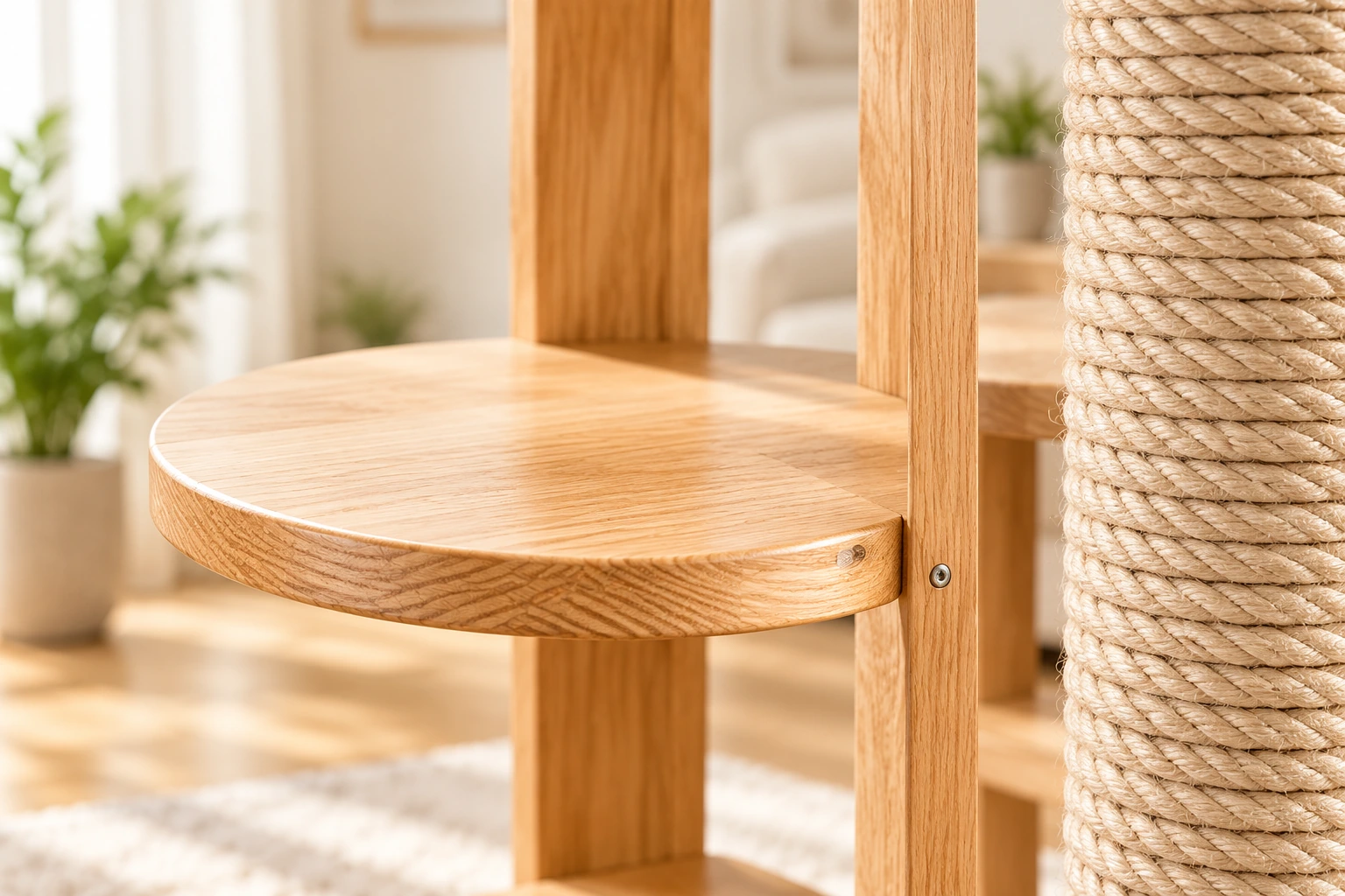 Natural oak and rope detail